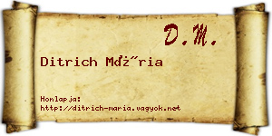 Ditrich Mária névjegykártya